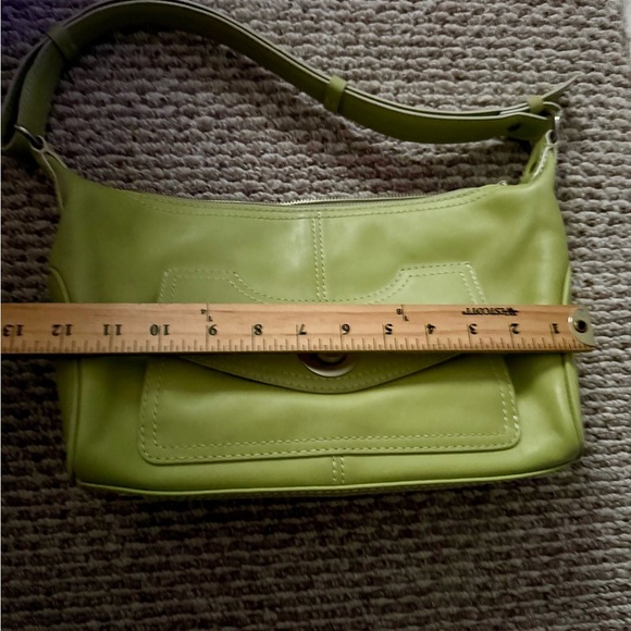 Elegant Lime Green Leather Structured Shoulder Handbag Bag Medium - Picture 10 of 15